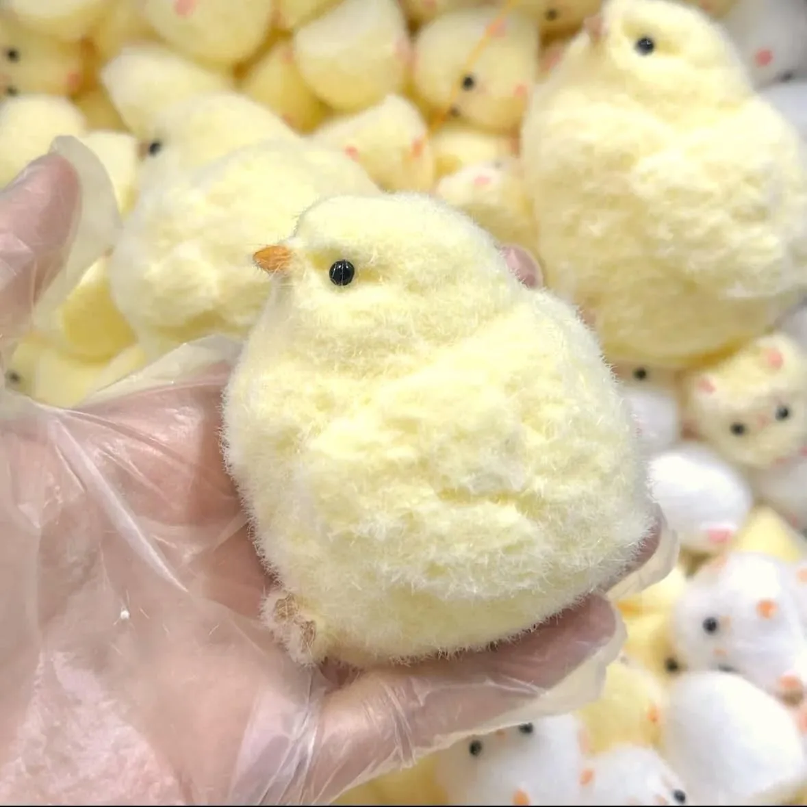 Handmade Yellow Big Chicken Plush Silicone Squishy Pinching Toys Cute Hen Chicks Taba Squeezing Toy Fuzzy Release Hand Stress 4