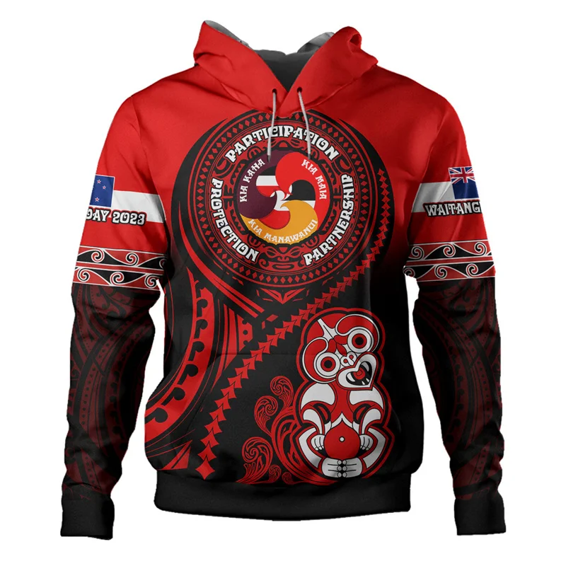 thumbnail image 1 of Sudadera con capucha con estampado maorí de lagartos del Día de Waitangi de Nueva Zelanda. Novedades. Sudaderas con capucha y sudaderas. Sudaderas con capucha para hombre. Abrigo tipo pulóver. Tops Y2, 1 of 5