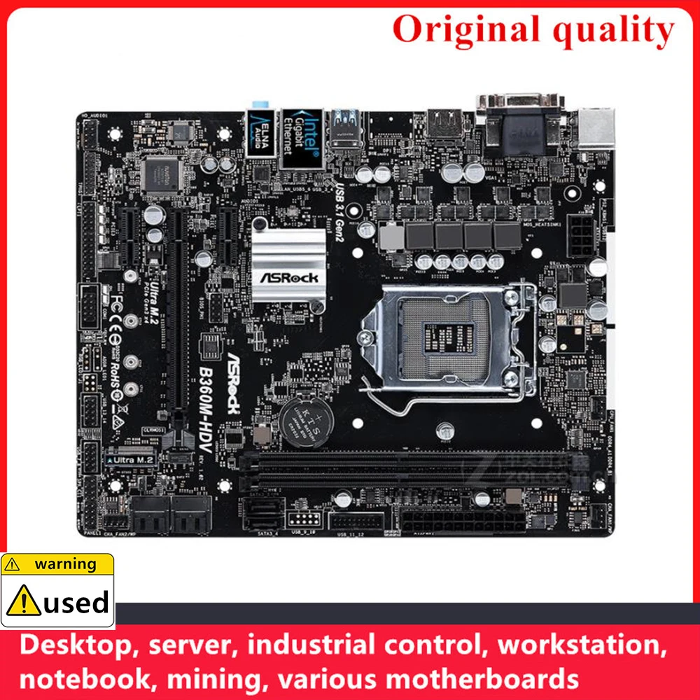 

Used For ASROCK B360M-HDV Motherboards LGA 1151 DDR4 32GB M-ATX For Intel B360 Desktop Mainboard SATA III USB3.0