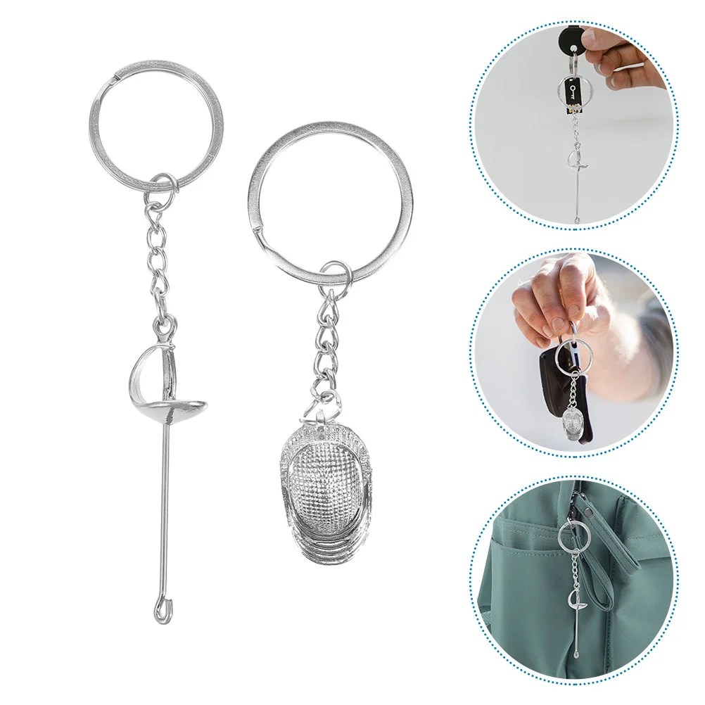 

Fencing Keychain Souvenir Present Couples Keychain Handbag Charm Car Key Ring Bag Purse Pednant Fencing Sport Fans Fencer
