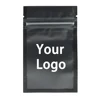 Custom Logo Print Matte Black Ziplock Plastic Packaging Pouch Mini  Flat Clear Window  Printed Mylar Bags 1