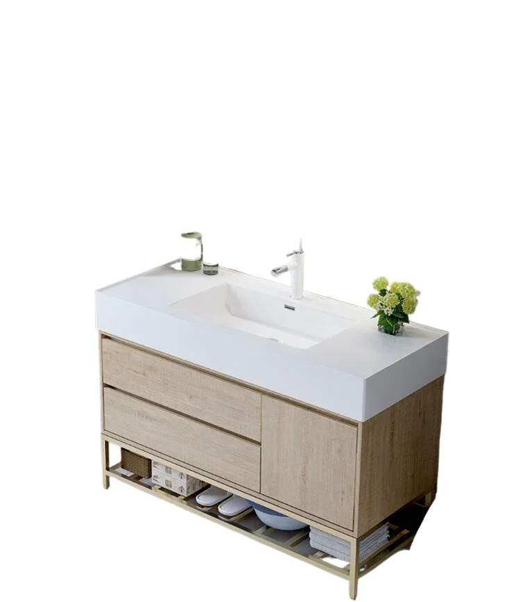 European Antique Bathroom Vanity Cabinets Set With Marble Countertop And Led Mirror Storage Cabinet