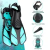 Snorkel Fins Swimming Flippers Adjustable Buckles Short Silicone Scuba Diving Shoes Open Heel Travel Size Adult Men Womens 2