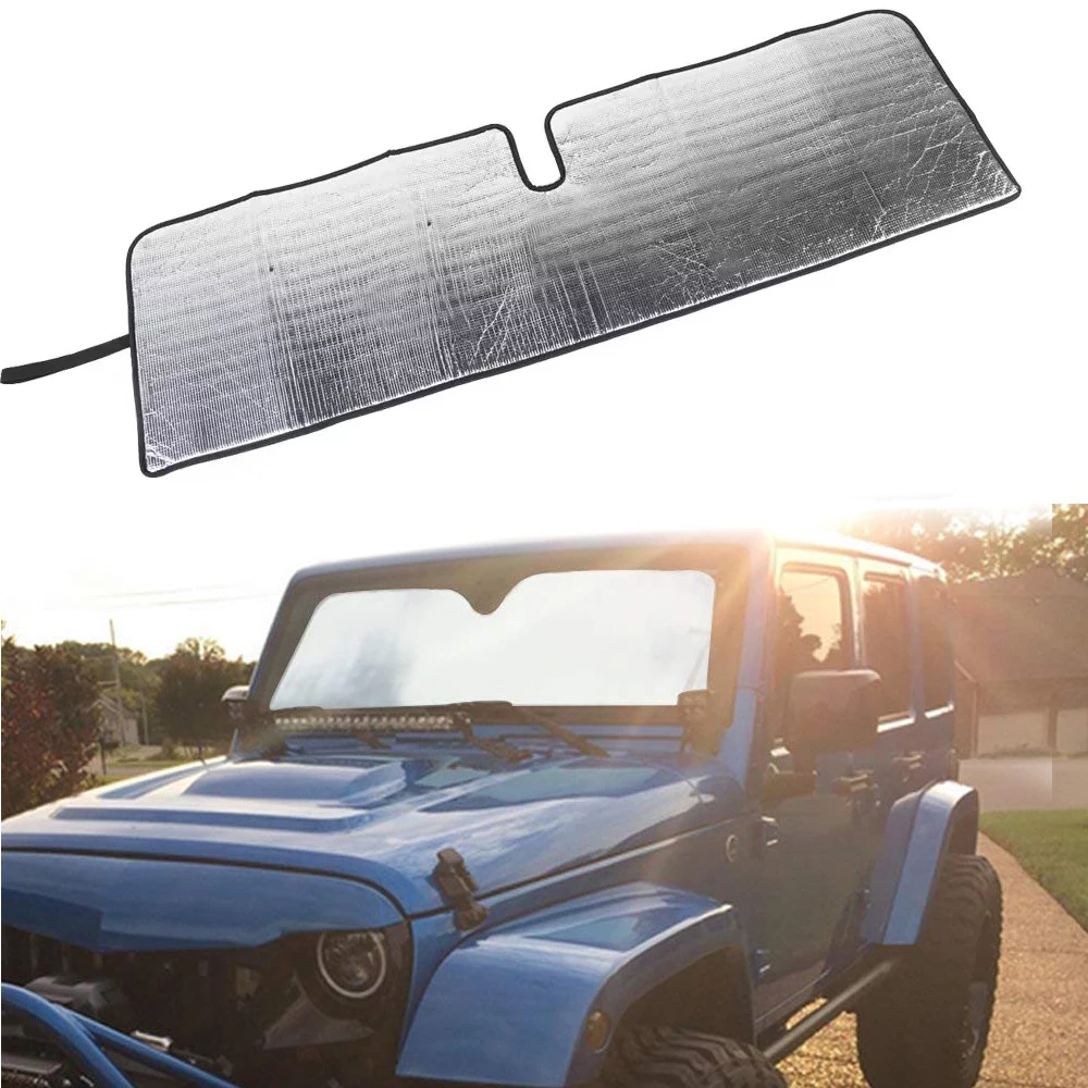 For Jeep Wrangler Jk Jku Sports Sahara Car Front Window Anti Uv Rays Protector  Windshield Sunshade Sun Shield Cover Accessories - Windshield Sunshades -  AliExpress