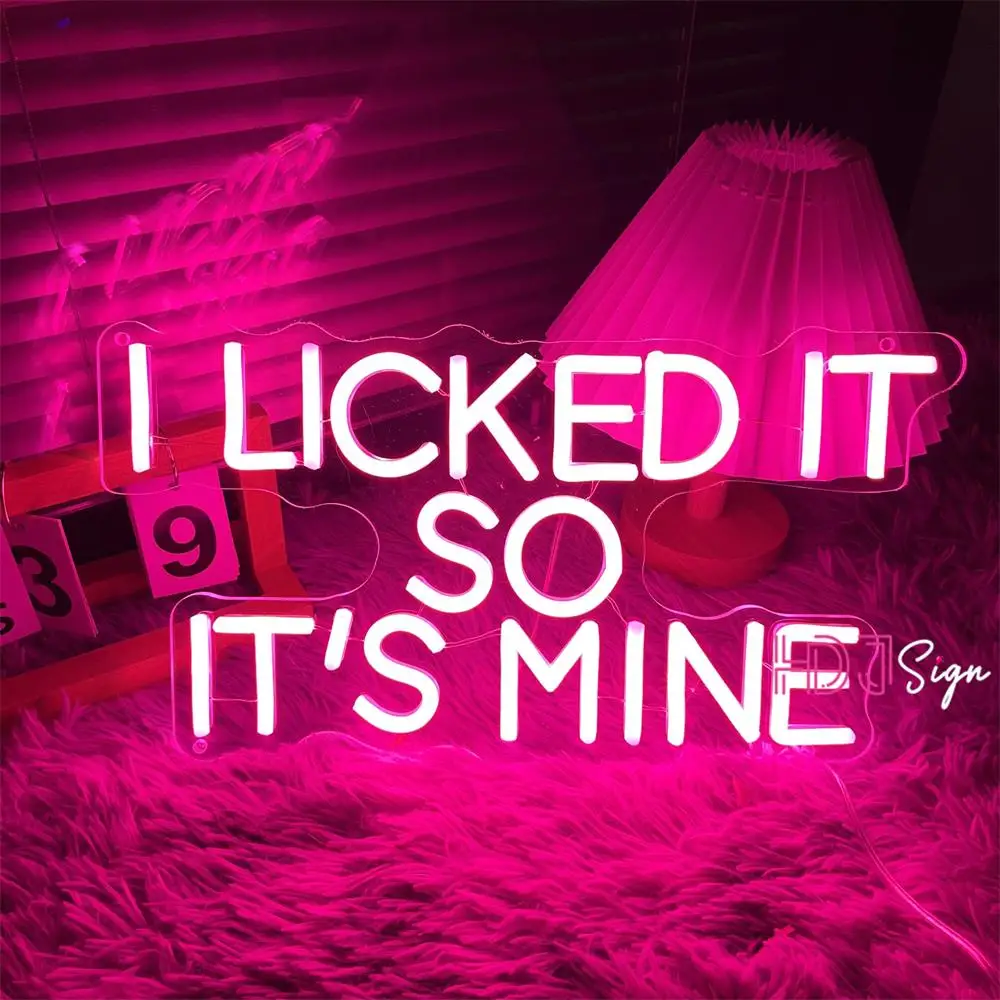 

Custom Neon Sign I Licked It So It's Mine Neon LED Sign Cafe Restaurant Wall Decor Room Neon Light Ice Cream Shop Bar Party Neon