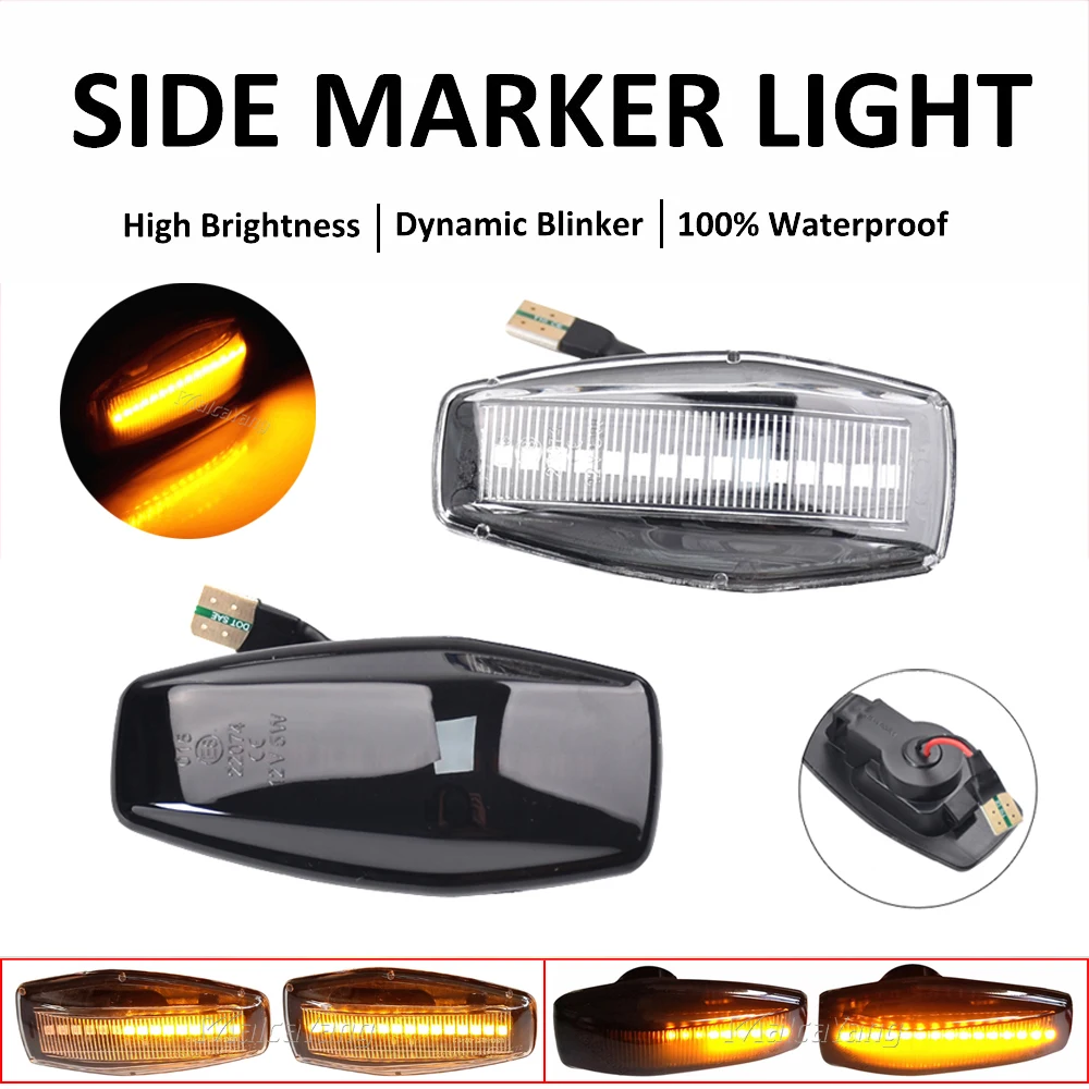 Frecce Laterali A LED Sequenziali Per Hyundai E Kia | Effetto Scorrevole Giallo, Coppia (Sinistra E Destra) Omologate E8