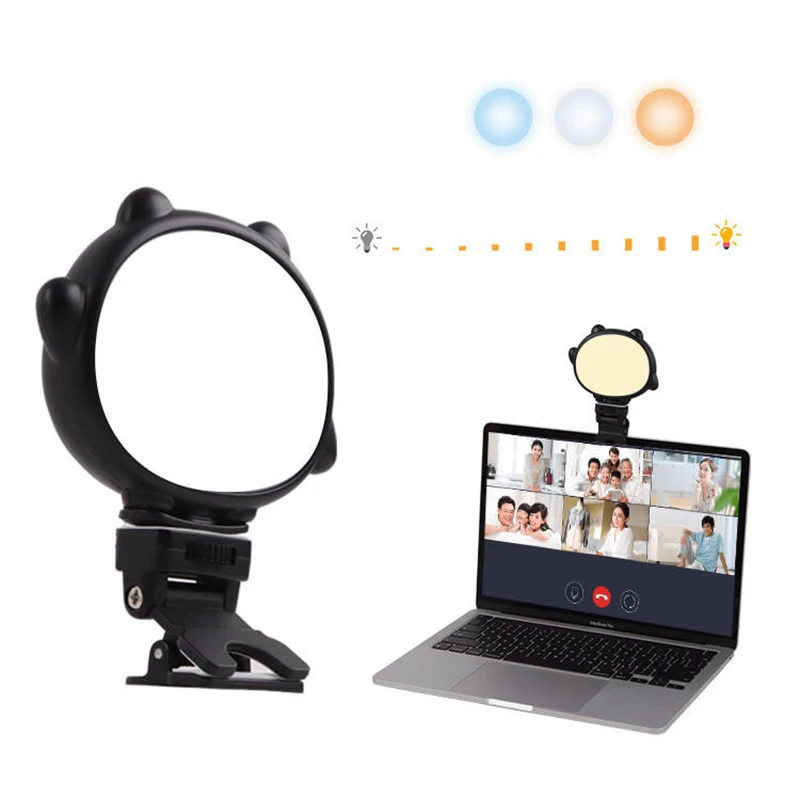 

LED Light Selfie Light Clip-on For Computer Laptop Conferencing Live Streaming Zoom Photography Makeup Adjustable Fill Lighting