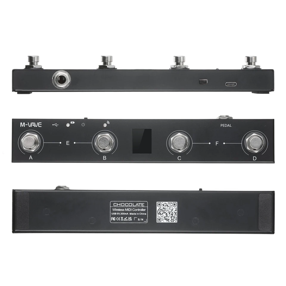 thumbnail image 2 of M-vave Chocolate Plus Wireless MIDI Controller Pro Keyboard 4 Buttons Foot Switch Supports MIDI Host Interface Control I.1281436474 2 of 13