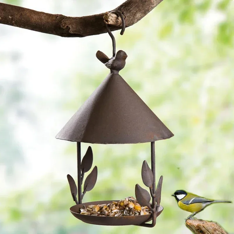 

Iron Feeder Hanging For Garden Windproof Various Outdoor S Bird Decor Rainproof Style Pet Feeding Supplies