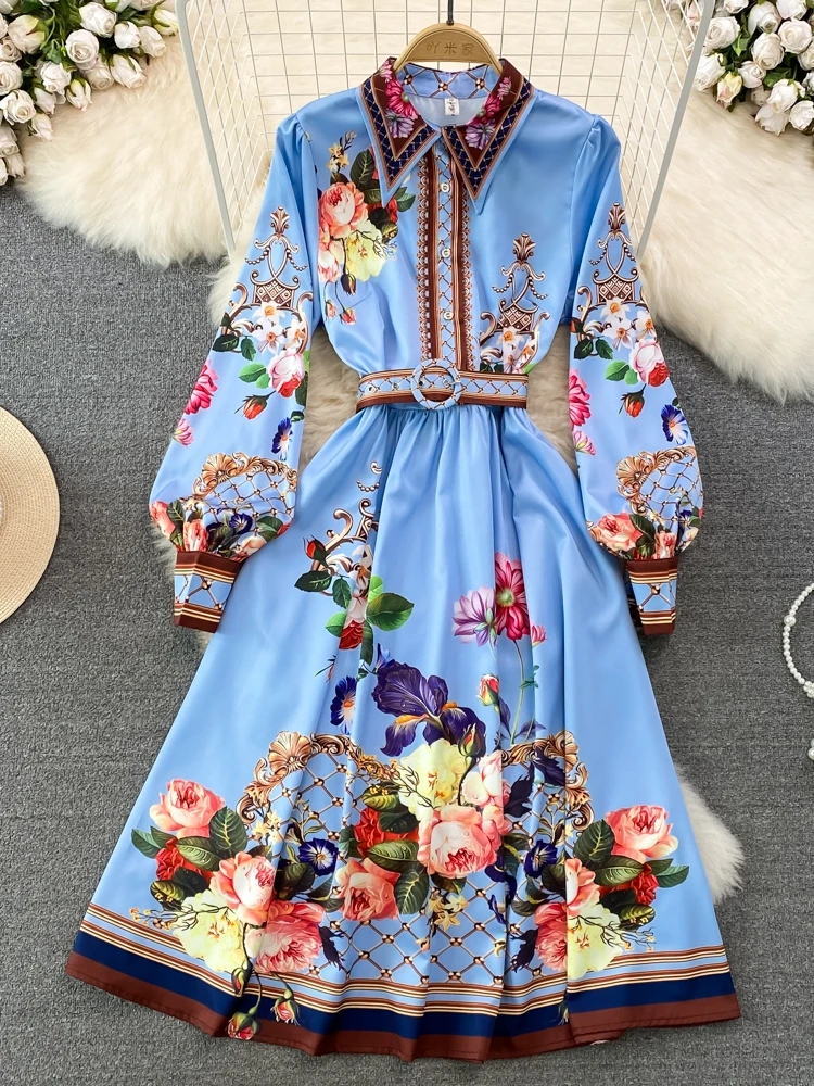 

Винтажное платье-поло в дворцовом стиле с длинным рукавом и воротником-поло, тонкое однобортное ТРАПЕЦИЕВИДНОЕ длинное платье в стиле бохо Y2k