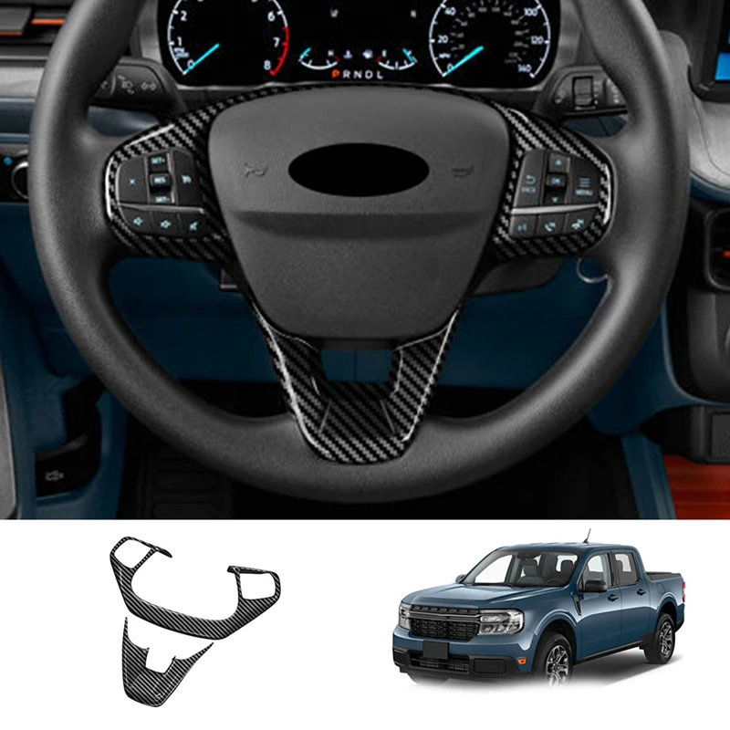 

Для Ford Maverick 2022 + Автомобильная панель рулевого колеса из углеродного волокна, отделка панели, декоративная рамка, наклейка