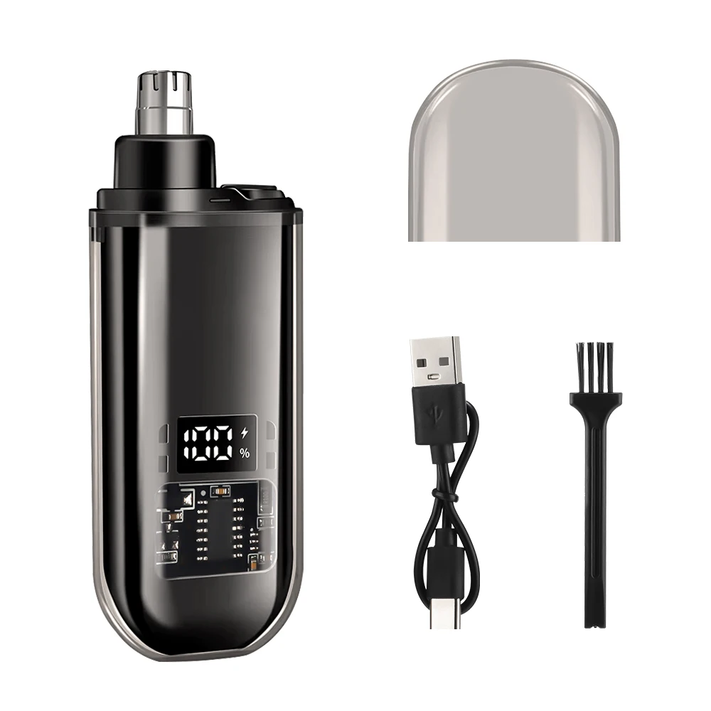 Rechargeable Electric Nose Hair Trimmer Portable Mini Pocket Nose Ears Hair Eyebrow Trimmer Painless Clipper ﻿for Men