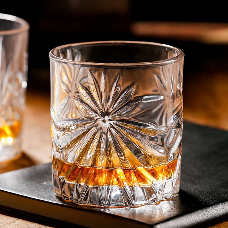 310ml/320ml Cocktail Glass Collins Cups Diamond Flower Painting Drinkware Transparent Crystal Glass Tumbler Coffee Cup Juice Cup