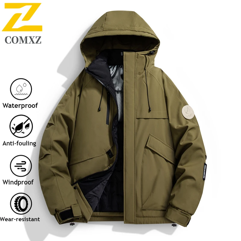 Men's Graphene Winter Jacket  Lined Thick Warm Coat Waterproof Windbreaker Multi-Pocket Workwear Hiking Camping Outdoor Jackets