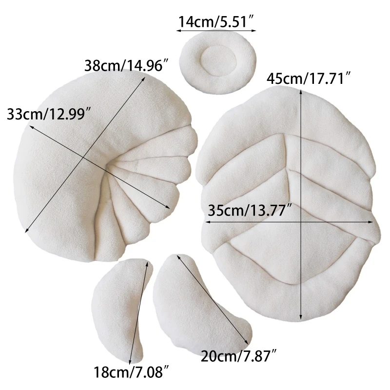 5pcs Newborn Photography Accessories Pillows Assisst Props Studio Basket Filler Baby Posing Nest Pad Photo Shooting Mattress 6