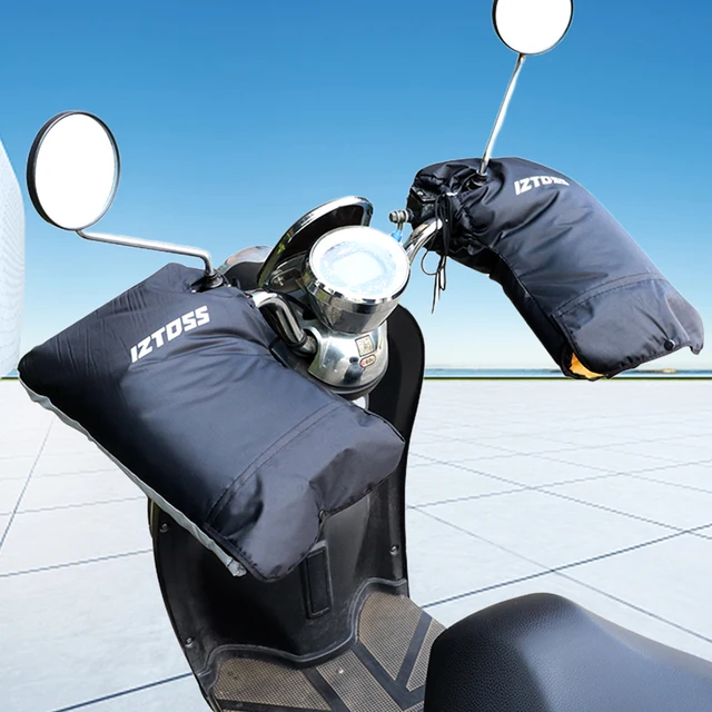 1pair Moto Guidon Muffs Protection Moto Scooter Épais Chaud Grip Poignée  Barre Muff Imperméable Hiver Gants Chaud