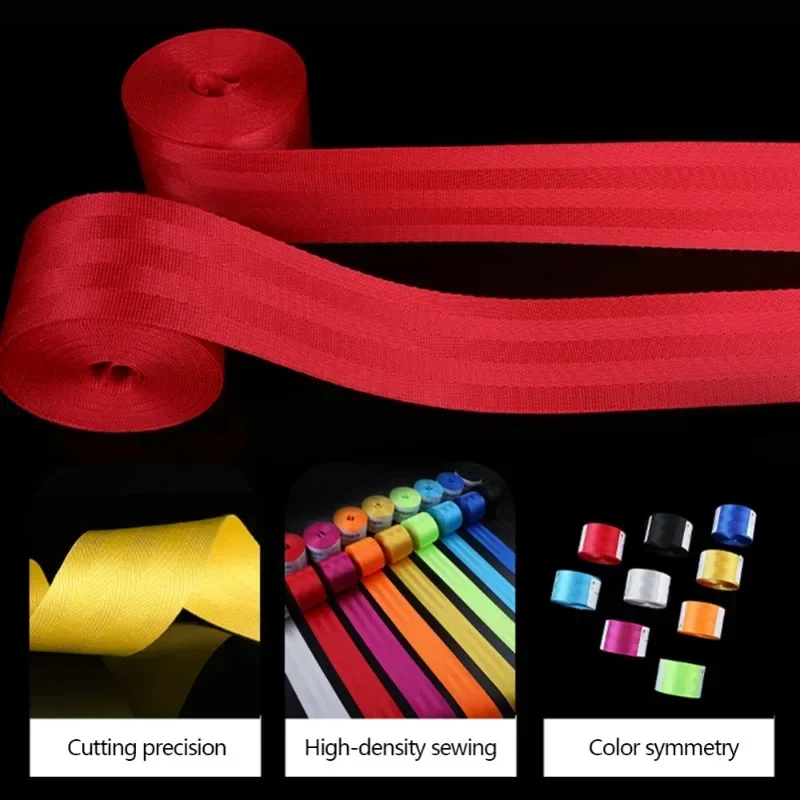 3.6M Auto Car Seat Belt Seatbelt Webbing Lap Retractable Safety Strap Universal 48MM Car Seat Conversion Accessories