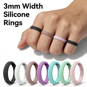 1pc Sports Hypotenuse Silicone Ring 7 Color for Women Wedding Rubber Bands Hypoallergenic Flexible Finger Rings 1