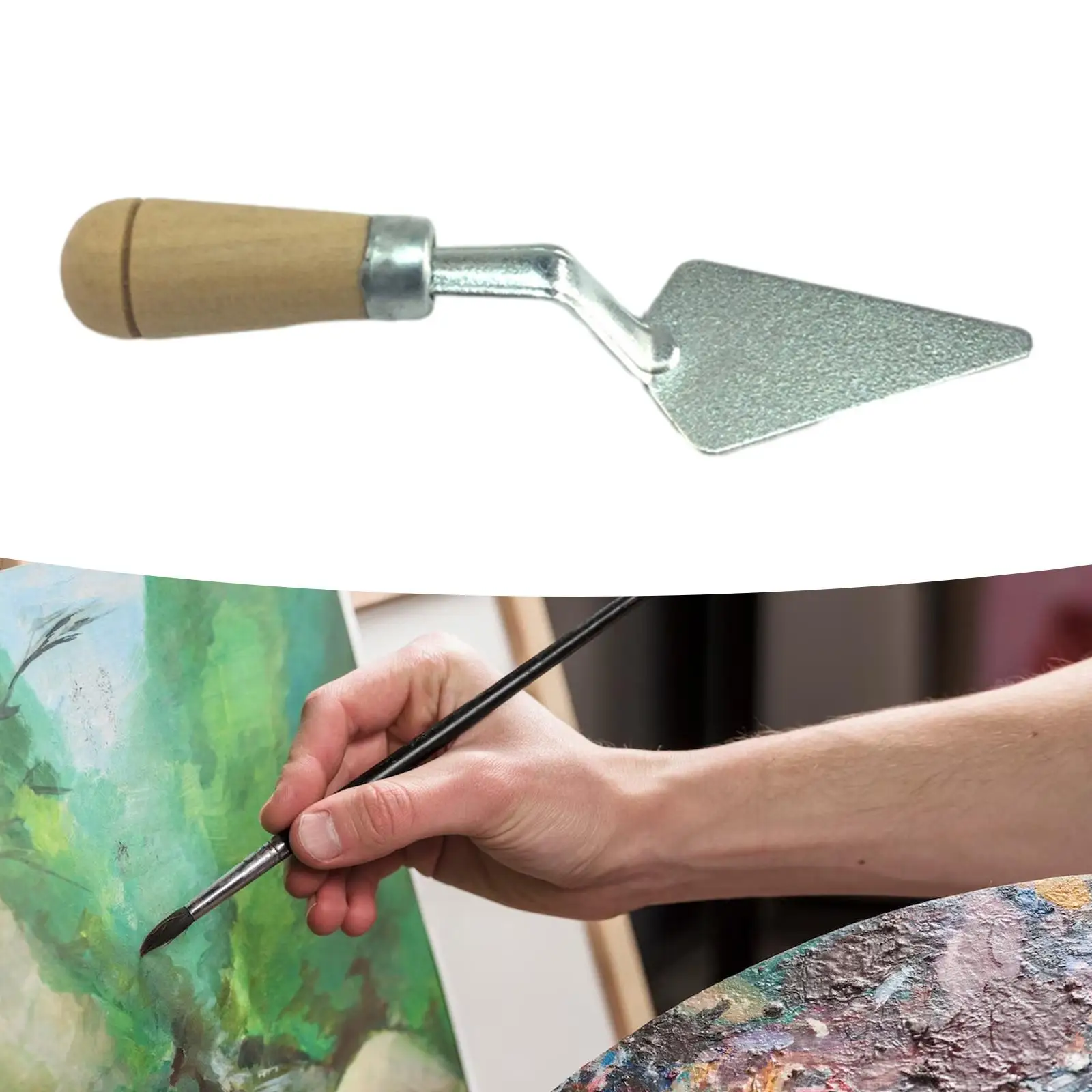 Palette Knife Wooden Handle Handcrafted Mixing Scraper Spatula Pallet Knife  for Acrylic Paint Canvas Oil Painting Watercolor DIY