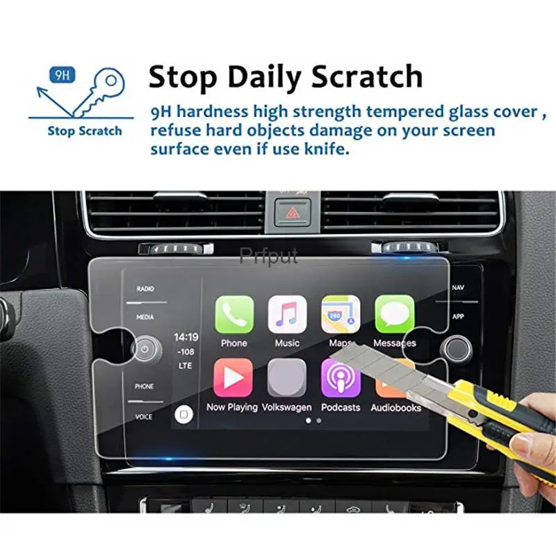 Screen Protector Film 8 Inch Tempered Glass For Volkswagen VW Golf7/GTI/GTE/GTD8