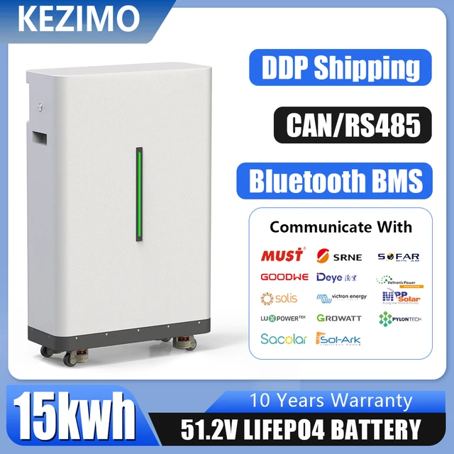LiFePO4 แบตเตอรี่ 51.2V 300Ah 15KWh 48V 6000 + รอบสามารถ RS485 พร้อมบลูทูธ BMS สําหรับอินเวอร์เตอร์พลังงานแสงอาทิตย์ EU PL สต็อก 1