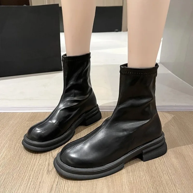 A 2023 Stivali Da Donna Stivali Corti Con Cerniera Stivali Martens Tacco Spesso Tacco Basso Stivali Da Donna Estivi E Autunnali