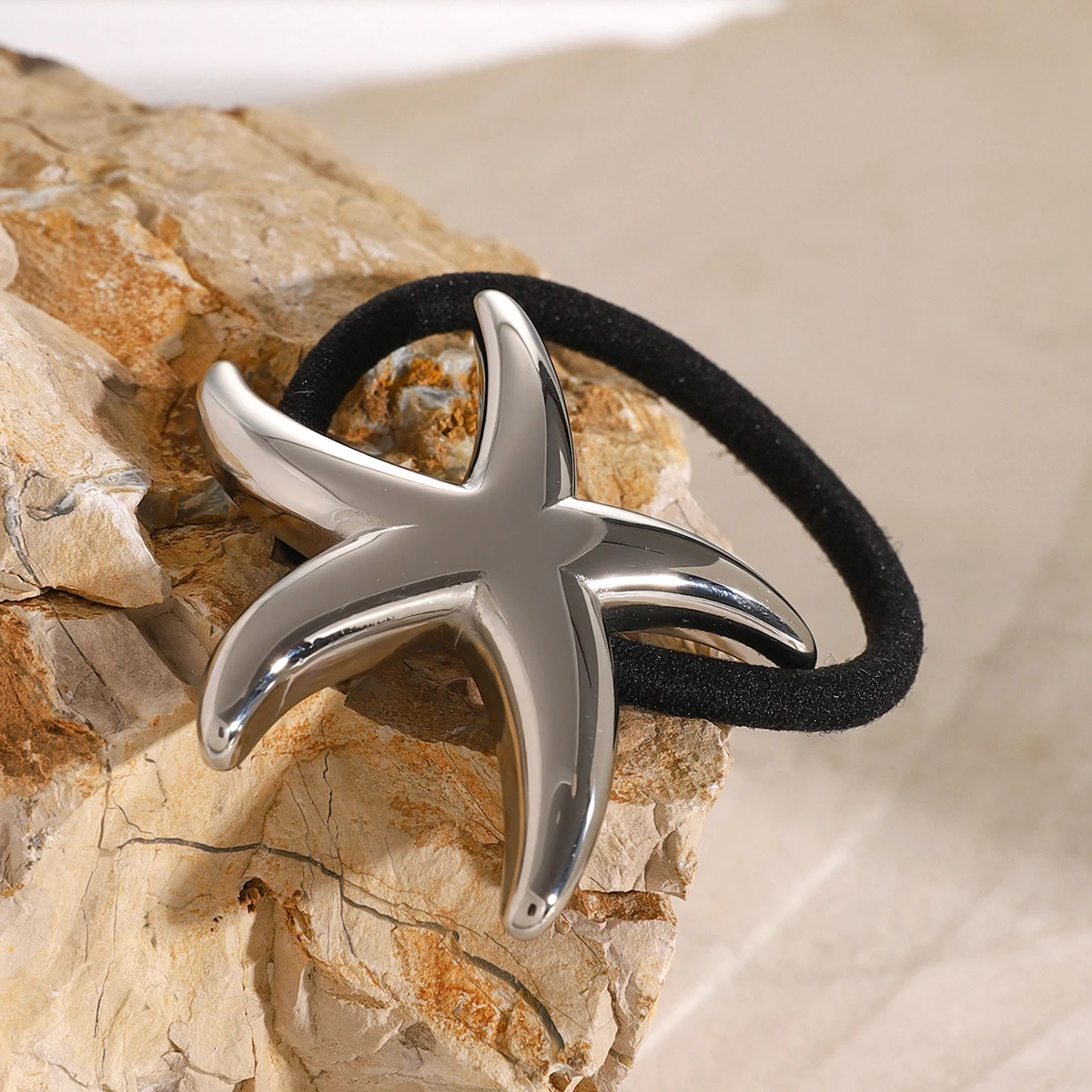 Youthway Starfish Stainless Steel Ponytail Arch Pony Cuff Waterproof Hair Bands Headband Trendy Jewelry Women