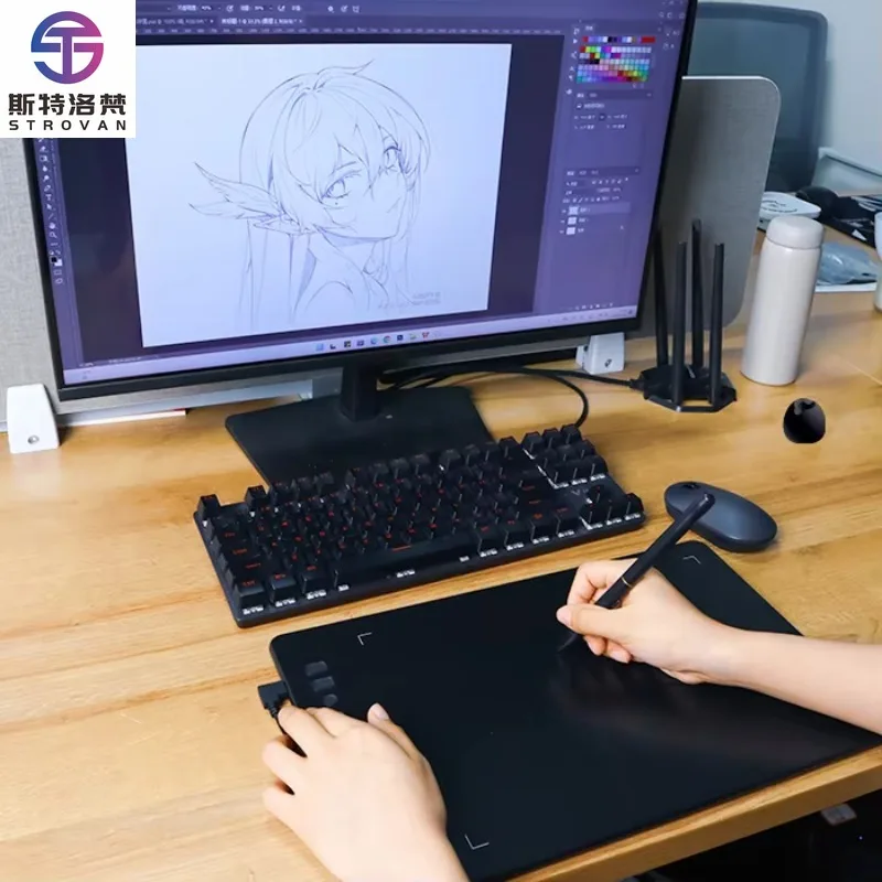 10 İnç Kablosuz 8192 Basınç Algılayıcı Çizim Tableti Çok Satan Grafik Tablet