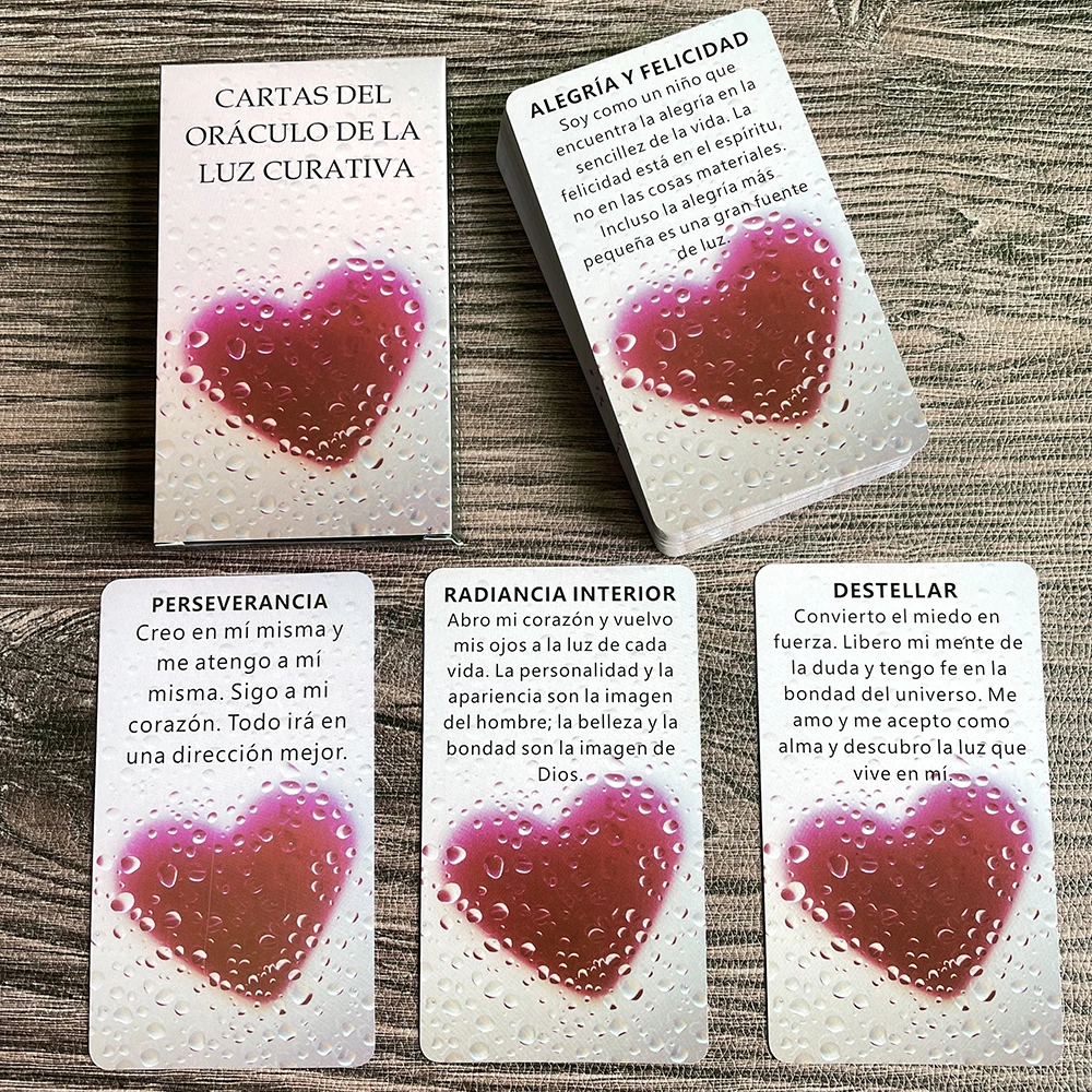 

Spanish Healing Light Oracle Cards Clarity Tarot Deck Prophecy Divination Taro 12x7cm 55-Cards Fortune Telling Toys Keywords