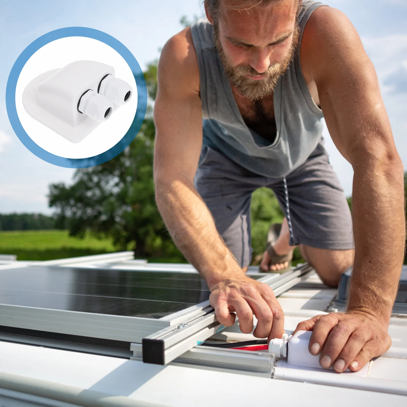 

Dual Cable Entry Box Cars Gland Holder Water Proof RV Abs Solar Camper Project Wire Panel Wiring