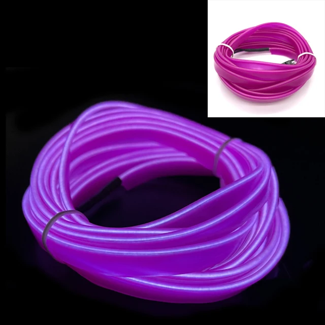 thumbnail image 1 of Tira de luces LED de neón para coche, tubo de cuerda de alambre, interruptor USB, luz ambiental para cigarrillo, decoración de guirnalda, tubo Led Flexible, 1 of 6