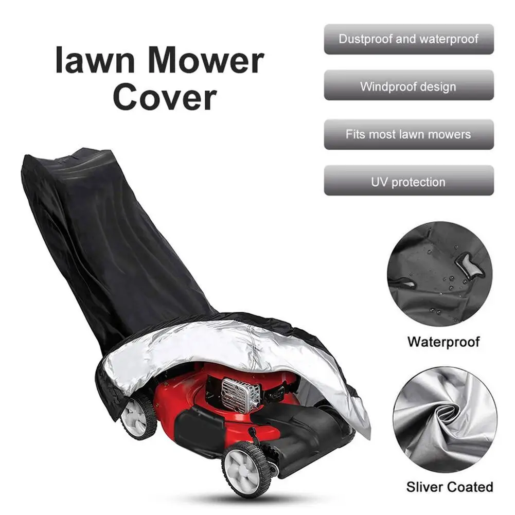 

YOUZI Outdoor Lawn Mower Cover With Drawstring Waterproof UV Resistant Tear Resistant Lawnmower Cover (75 "x 43" x 26 ")