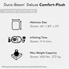 INTEX 64417ED Dura-Beam Deluxe Comfort-Plush High-Rise Air Mattress Fiber-Tech Queen 22in Bed Height 600lb Weight Capacity Grey 3
