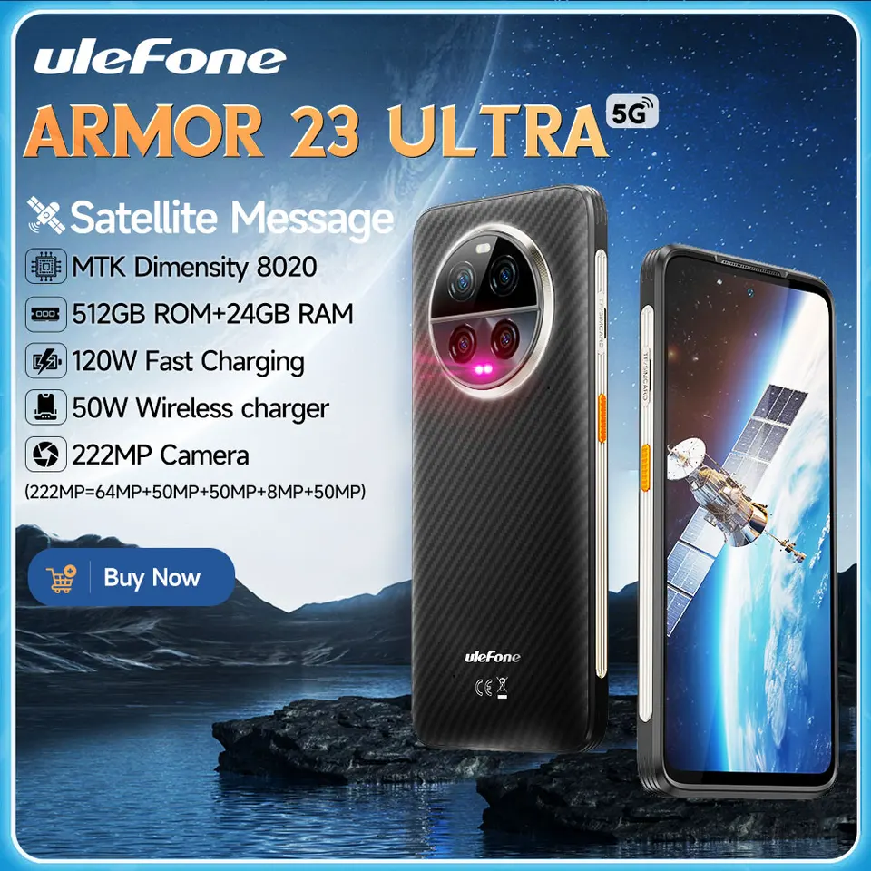 Ulefone Armor 23 Ultra 5G Rugged Phone Satellite Message 120W