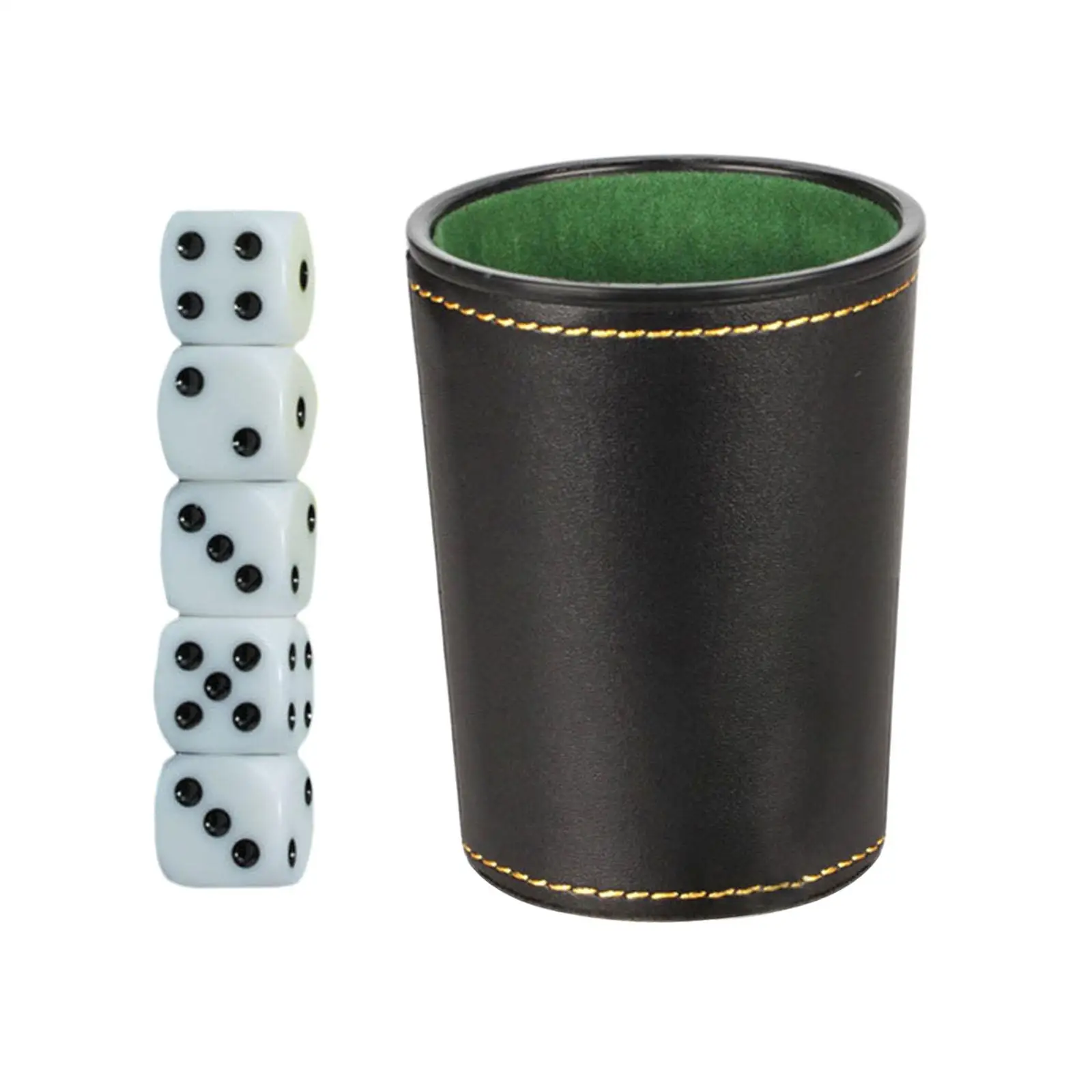 Professional Dice Cup with 5 Dice Bar Game Stacking Set for Bar