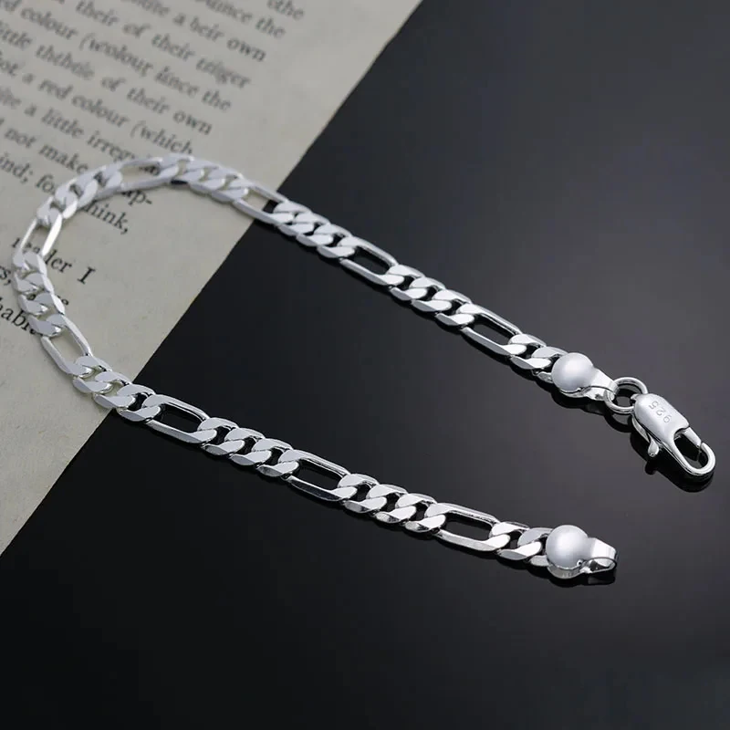 Bracelets à Breloques en Argent Sterling 925 pour Femme, Simple, Fin, 4mm, JOFashion, ixde Mariage, Cadeaux de Noël, Bijoux