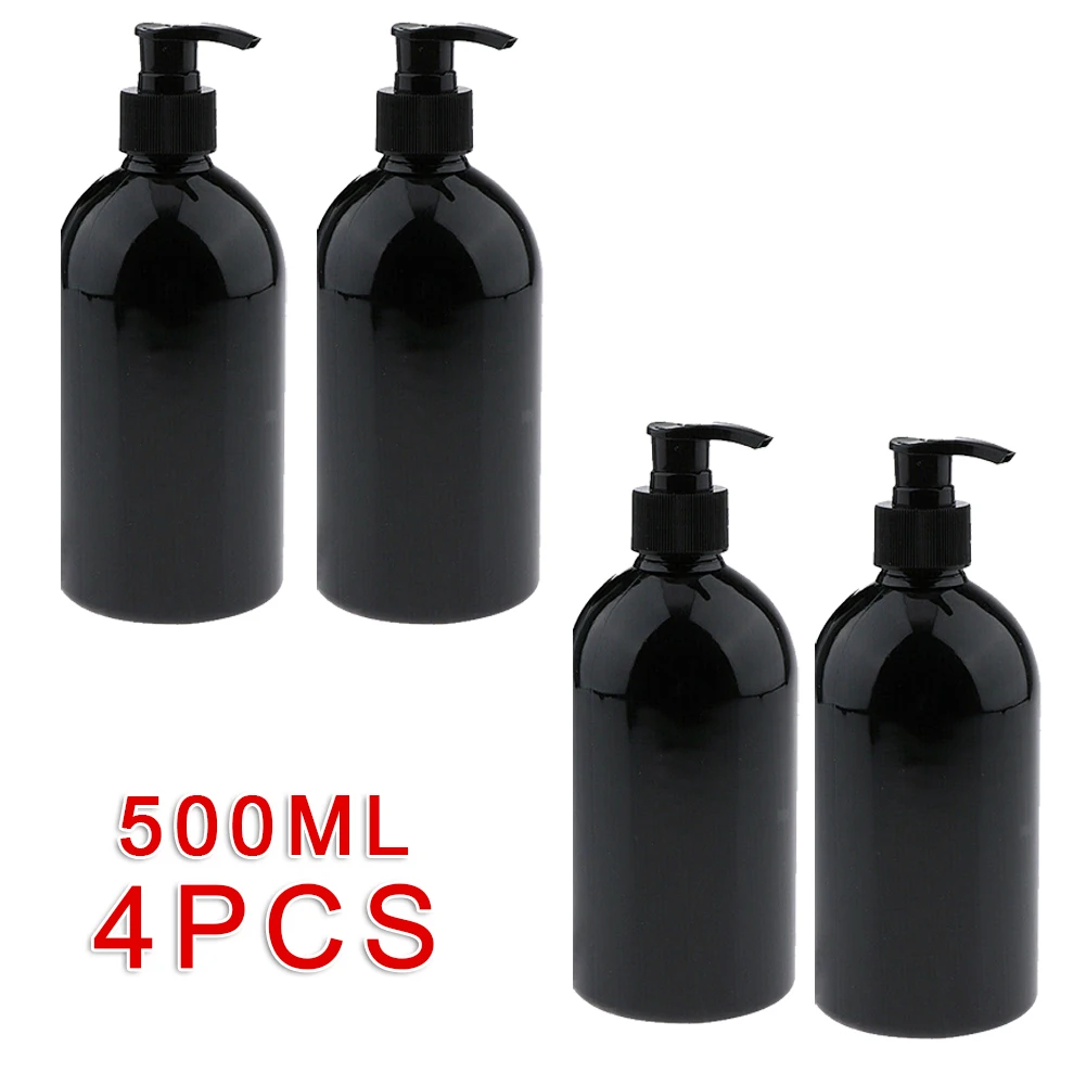 

4PCS 500mL PET-Empty Lotion Pump Bottles Shampoo Soap Press Dispenser Refillable Shower Gel Refillable Bottles
