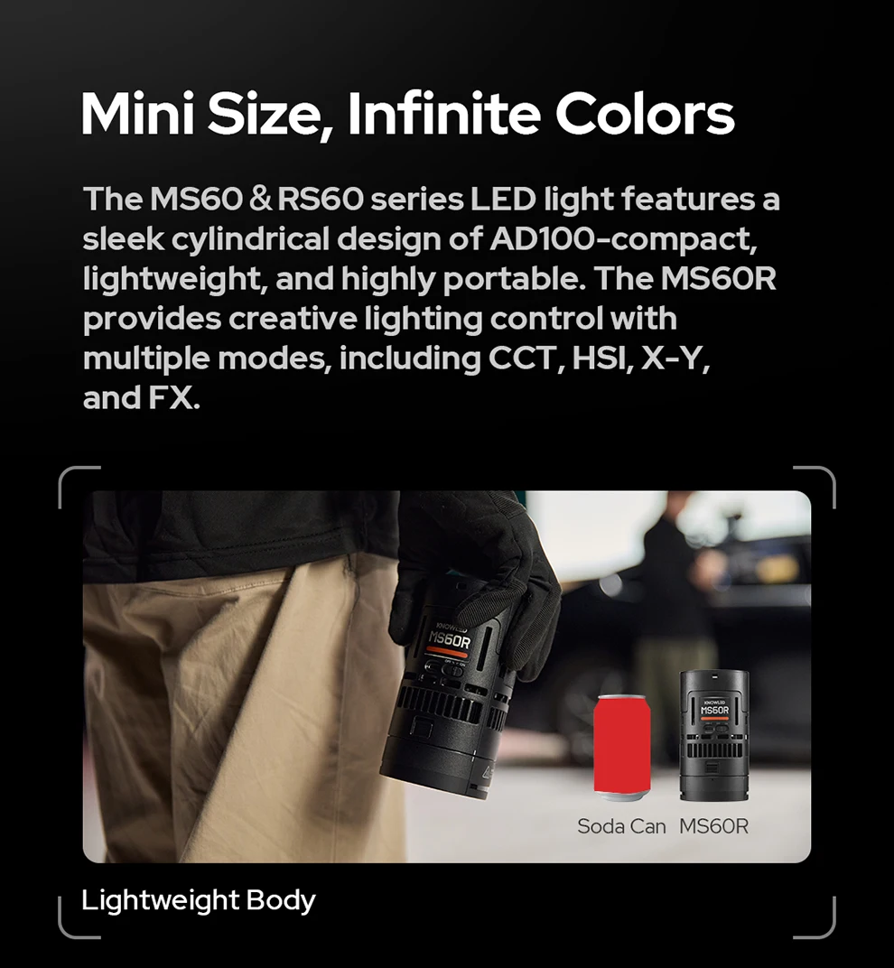 Godox RS60Bi RS60R Studio Light 60w RGB Bi-color Full-color LED Video Fill Light