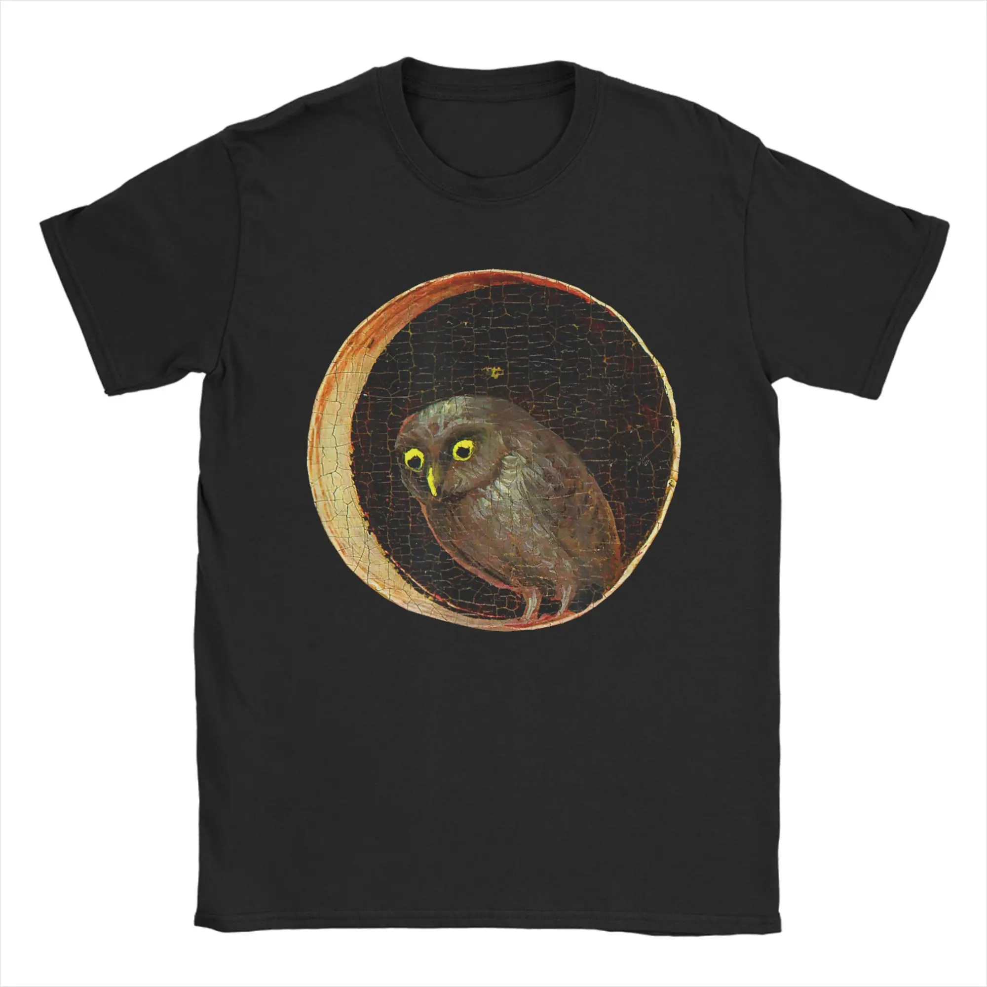 Hieronymus-Bosch Owl Garden of Earthly Delights T-Shirt Herren Neuheit Baumwolle T-Shirt Rundhals Kurzarm T-Shirts Neuankömmling Tops
