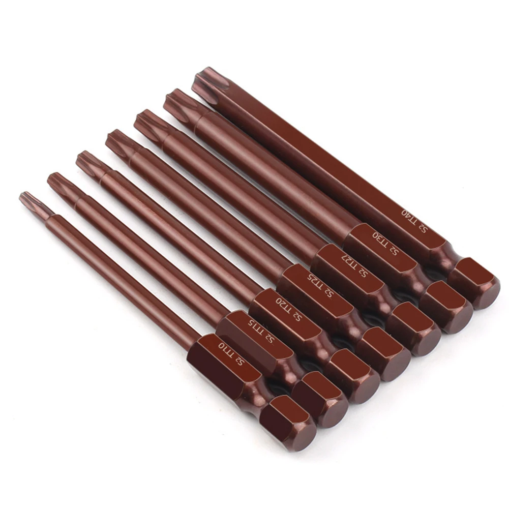 

1pc 75mm 1/4'' Hex Shank Torx Screwdriver Bit Magnetic Bit Set Without Hole For Electric Drill Pneumatic Screwdrivers