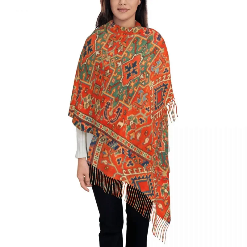 

Personalized Printed Karadaja Antique Persian Rug Scarf Women Men Winter Warm Scarves Vintage Turkish Ethnic Kilim Shawls Wraps