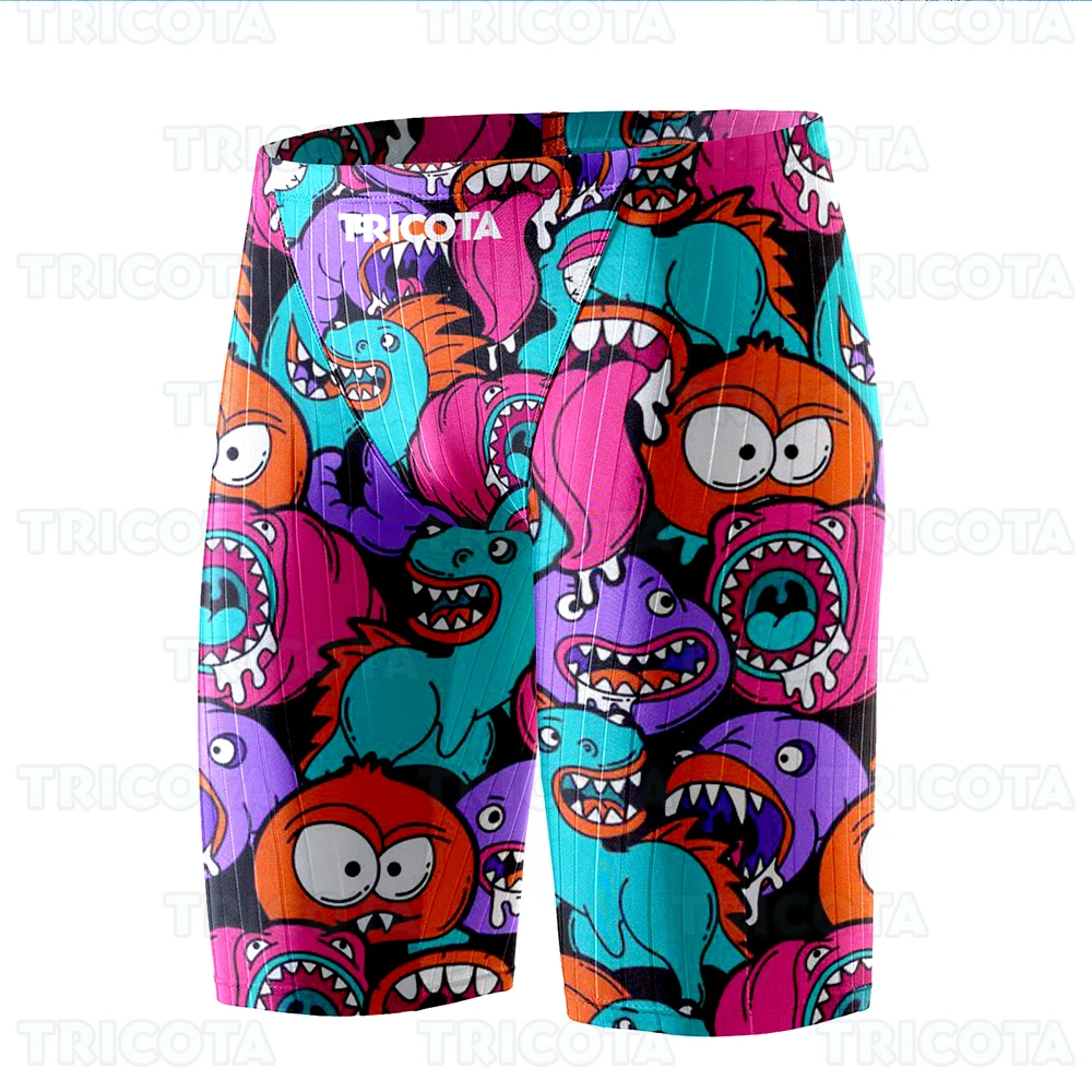 Swimming Jammer Shorts Training Endurance Athletic Jammers Swimwear Men Beach Trunks Swimsuit Uv Quick Dry Tight Surfing Shorts