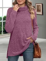 Autumn Warm Thick Cold Resistant Women Sweaters Loose Knitted Turtleneck Ladies Pullovers Striped Soft Long Sleeved New Jumpers - Image 6