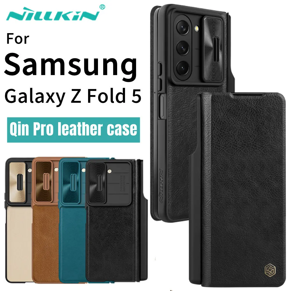 

Для Samsung Galaxy Z Fold 5 чехол Nillkin Qin Pro Флип кожаный чехол для Samsung Z Fold5 чехол с S-Pen карманная Защита камеры