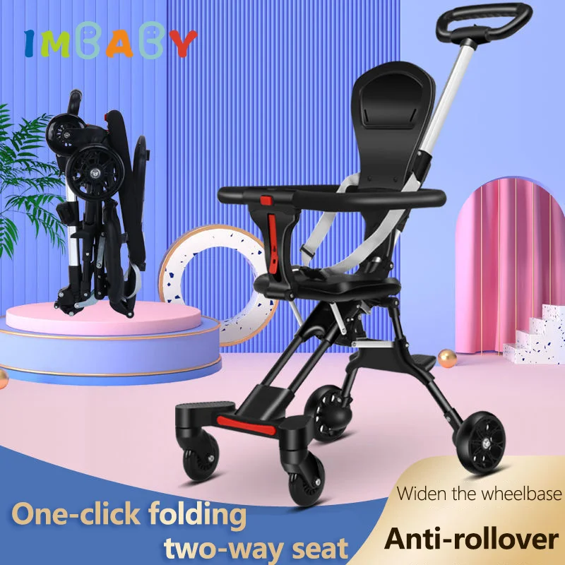 IMBABYLightBabyStrollerFoldingTrolleyPortableFourWheelCart