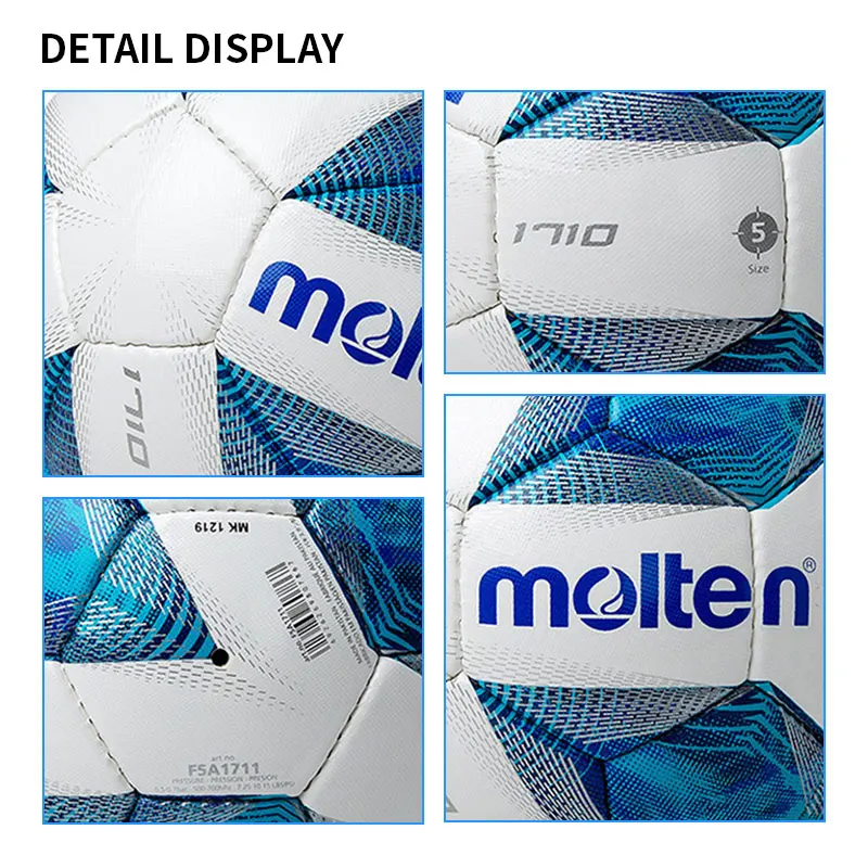 Molten Soccer Balls Hand-stitched PVC Material Original Size 5/4 Football Wear-resistant Outdoor Training Competition Match Ball