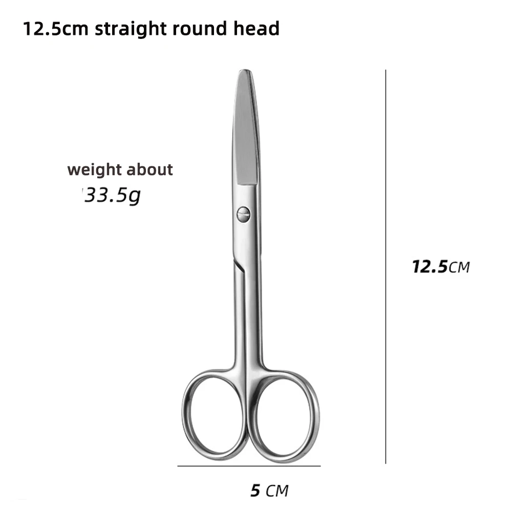 10cm-16cm Schere aus Edelstahl, gebogen, gerade, spitz, runder Kopf, für Haushalt, Sicherheit, zum Schneiden von Mullbinden und Entfernen von Fäden – Detail 10