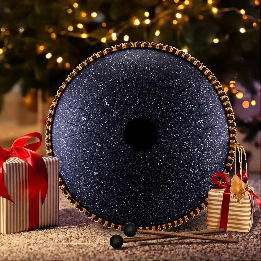 hluru 14 tone ethereal drum 14 inch steel tongue drum instrument handmade high-end copper steel material tambourine with bag dru
