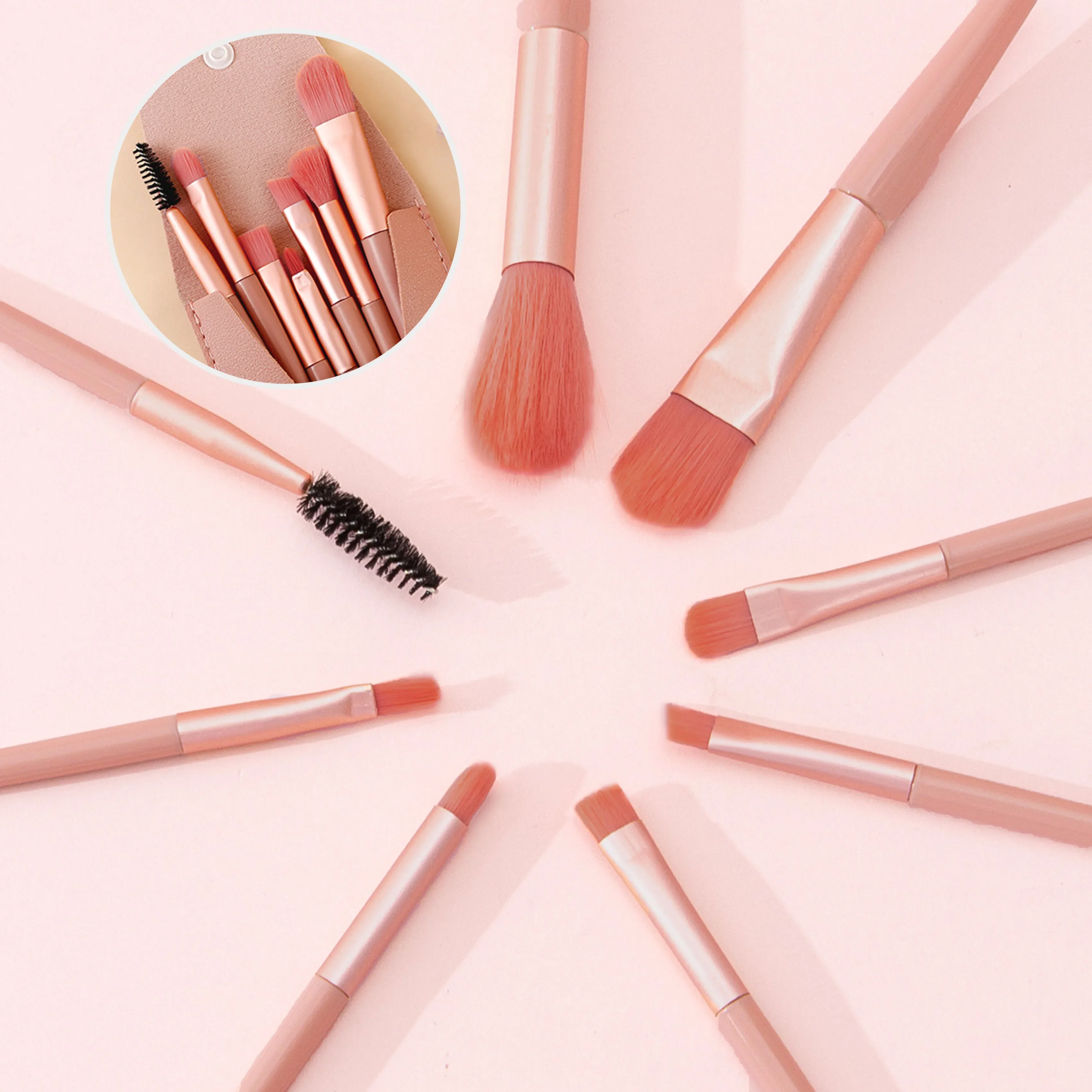 Portable Soft Hair Makeup Brush Set for Powder, Concealer, Eyeshadow, Blush, and Foundation