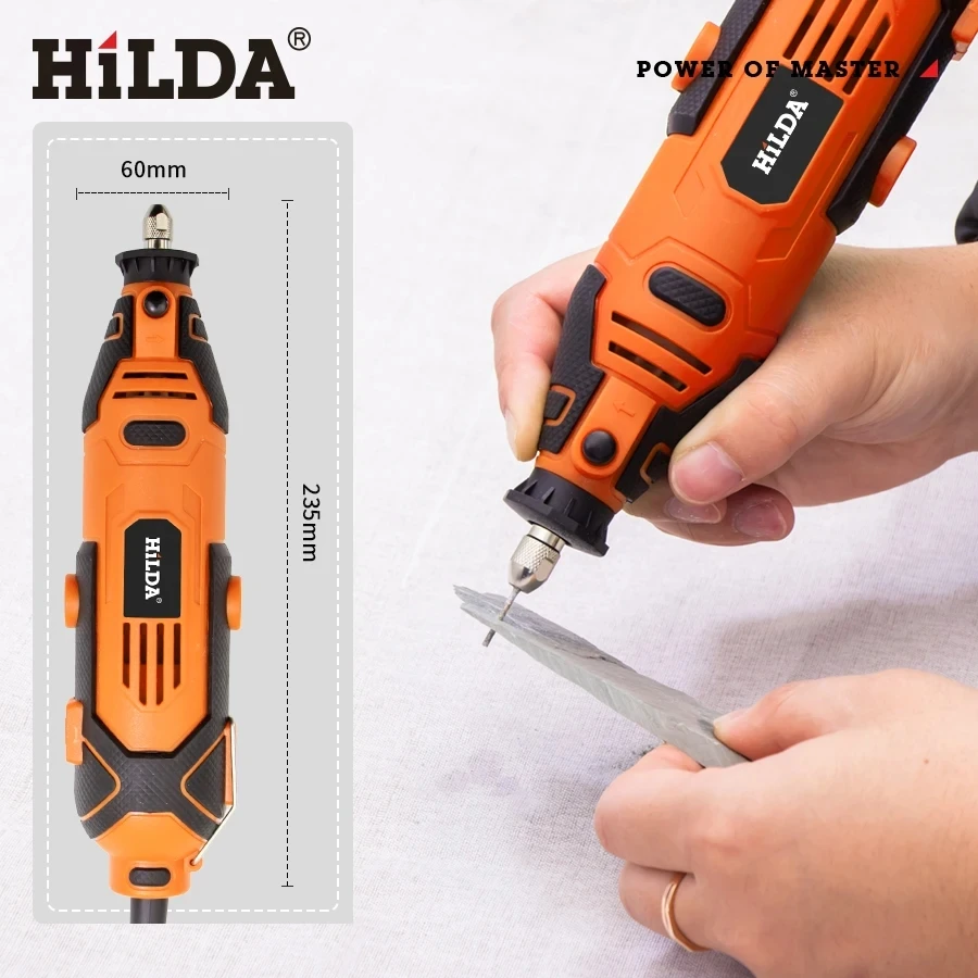 HILDA 200W Engraver Electric Drill Engraving Dremel Rotary Tool Machine New Style Variable Speed Mini Drill Power Tools 5